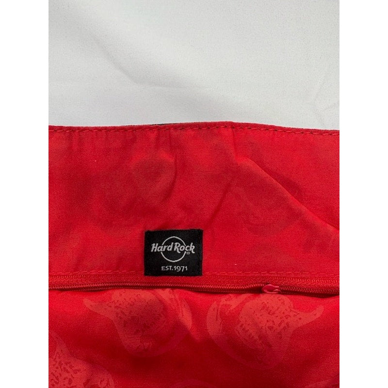 Hard Rock Canvas Tote Bag Logo Leather Zipper Shoulder Bag Striped Black White
