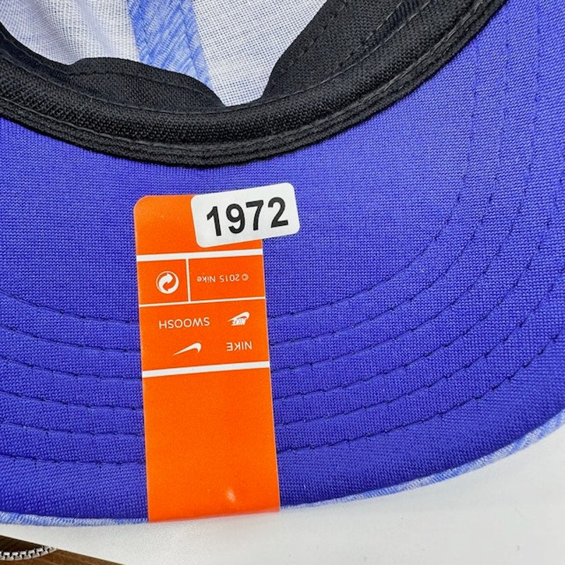 Nike Featherlite Dri-Fit Swoosh Cap Ponytail Holder Stretch Blue Girls 4/6X
