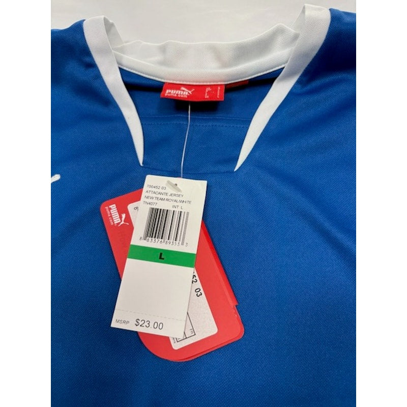 Puma Attaccante Jersey Shirt Short Sleeve Royal Blue/White Mens Size Large