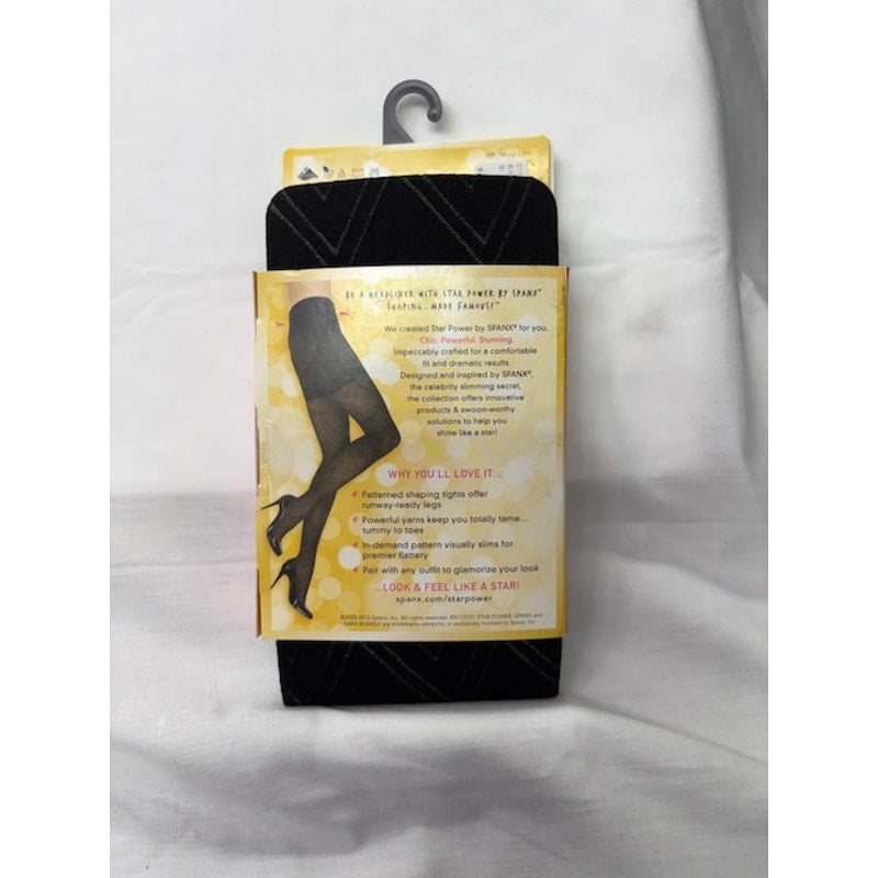Star Power By SPANX Center Stage Diamond Daze Shaping Tights Black Size B