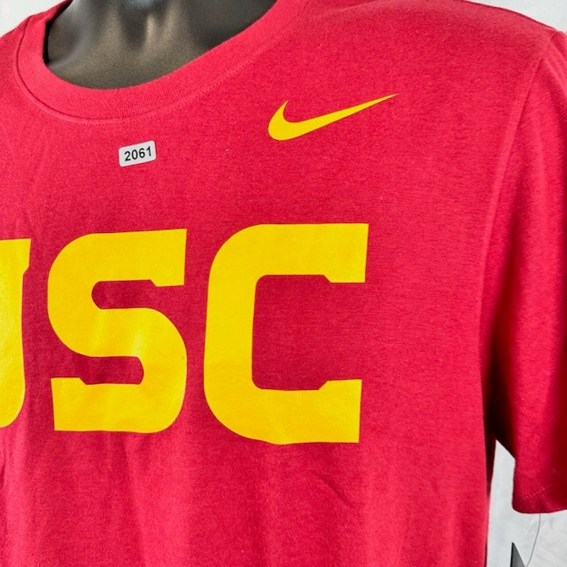 Nike Cardinal USC Trojans Tee Shirt Short Sleeve Crew Neck Red Mens Size M