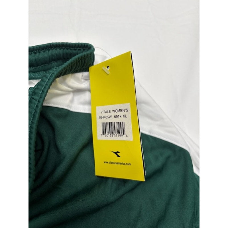 Diadora Diadry Vitale Shorts Elastic Waist Pull-On Green/White Womens Sz XL