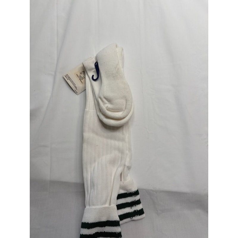 Adidas Soccer Socks 3 Stripe Knee High White/Black Youth LG Shoe Size 3-9