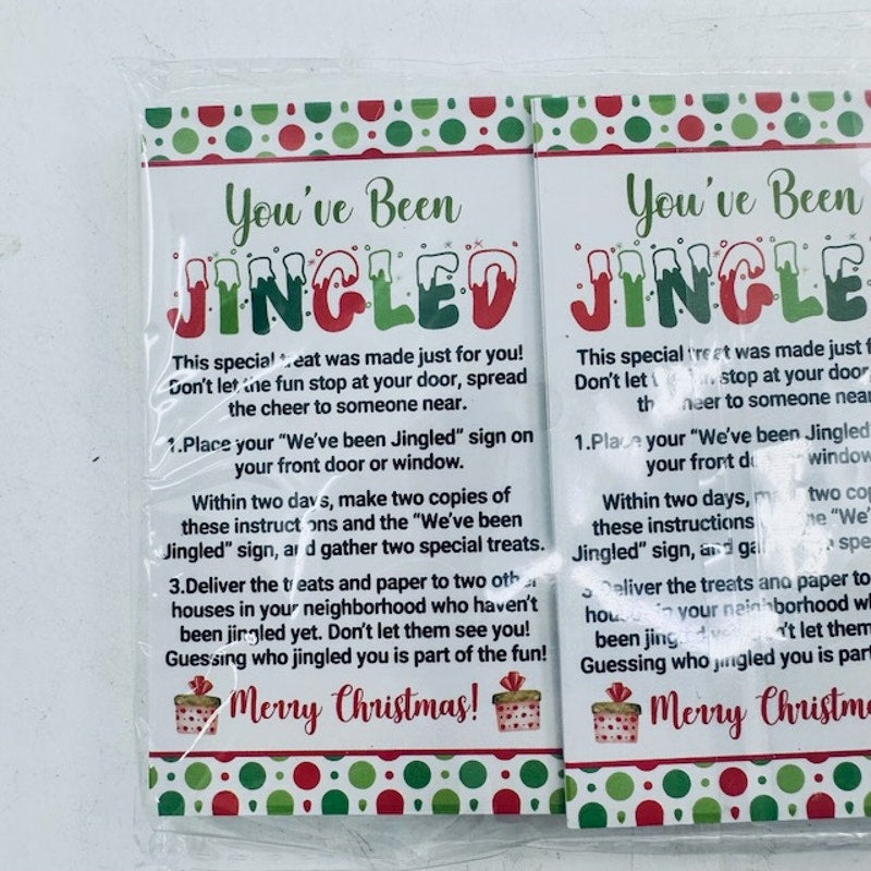 Christmas Party Game We’ve Been JINGLED/YOU'VE BEEN JINGLED Game Card