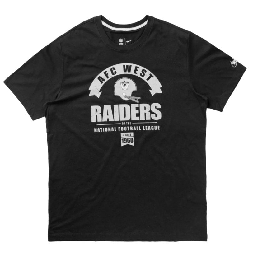 Nike NFL Las Vegas Raiders Historic Tri-Blend T-Shirt Crewneck Black Mens Size M