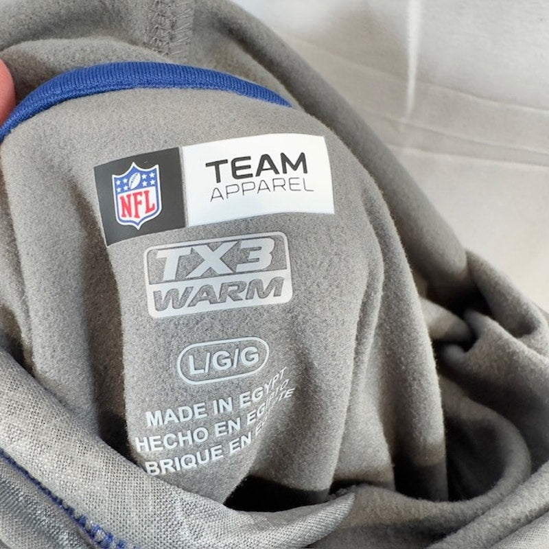 NFL New York Giants Geo Fused Pullover Hoodie Long Sleeves Gray Mens Size L
