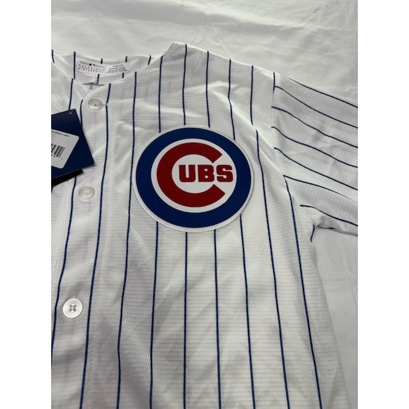 MLB Chicago Cubs Pinstripe Baseball Jersey Bryant #17 White Youth Mens Sz M