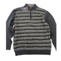 Casa Moda Knitted Striped Quarter Zip Sweater Wool Blend Gray Mens Size L