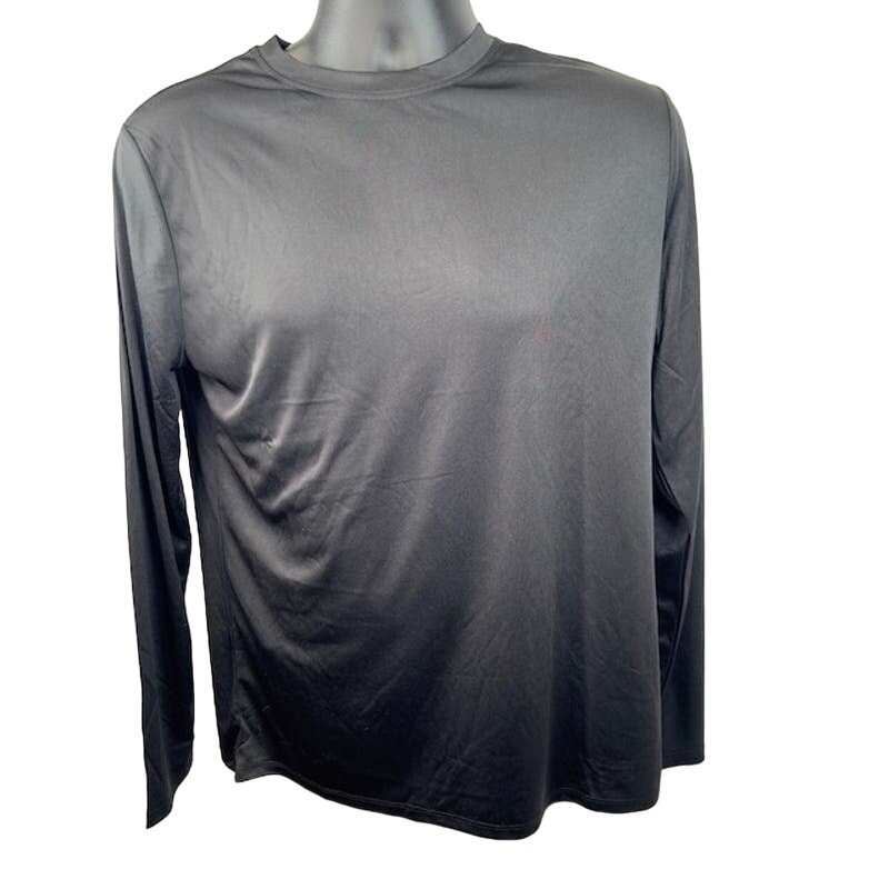 F&N Enterprise Athletic Shirt Long Sleeve Crew Neck Quick Dry Gray Mens Size S