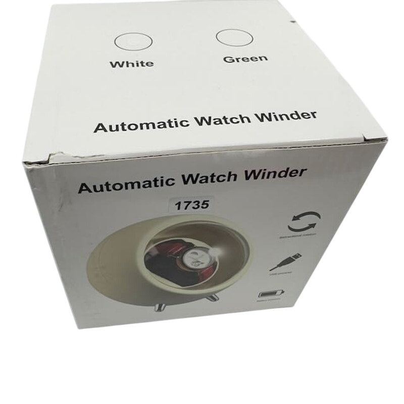 XKIC Automatic Watch Winder Box Craft for Single Watch YBQ01 White