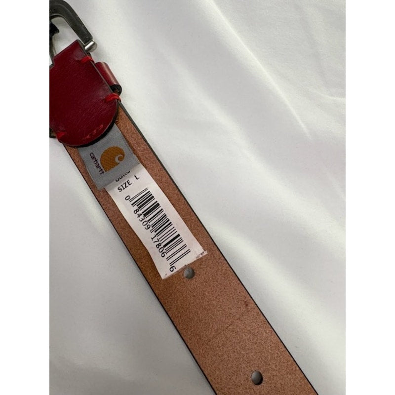 Carhartt Cowhide Leather Belt Heavy Duty Workwear Red Brown Mens Size L