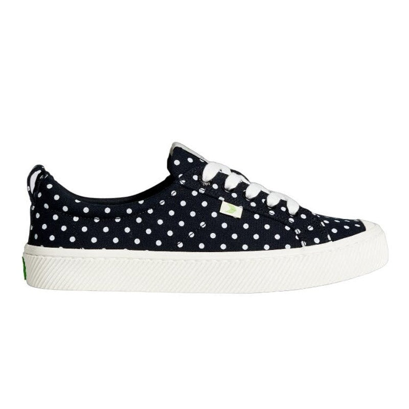 Cariuma Unisex Oca Low Canvas Sneaker Shoes Black White Polka Dots Size 10/11.5