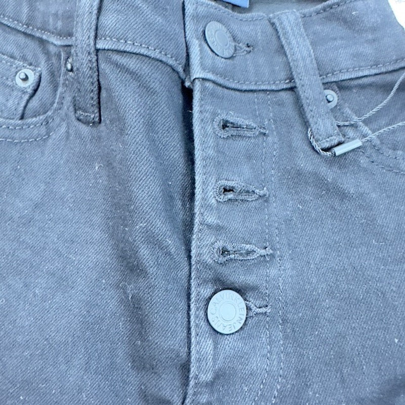 Calvin Klein High Rise Skinny Ankle Jeans Button-Fly Denim Black Womens Size 27