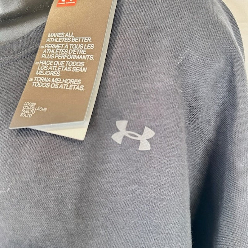 Under Armour UA Unstoppable Fleece Crew Sweatshirt Loose Fit Black Womens M