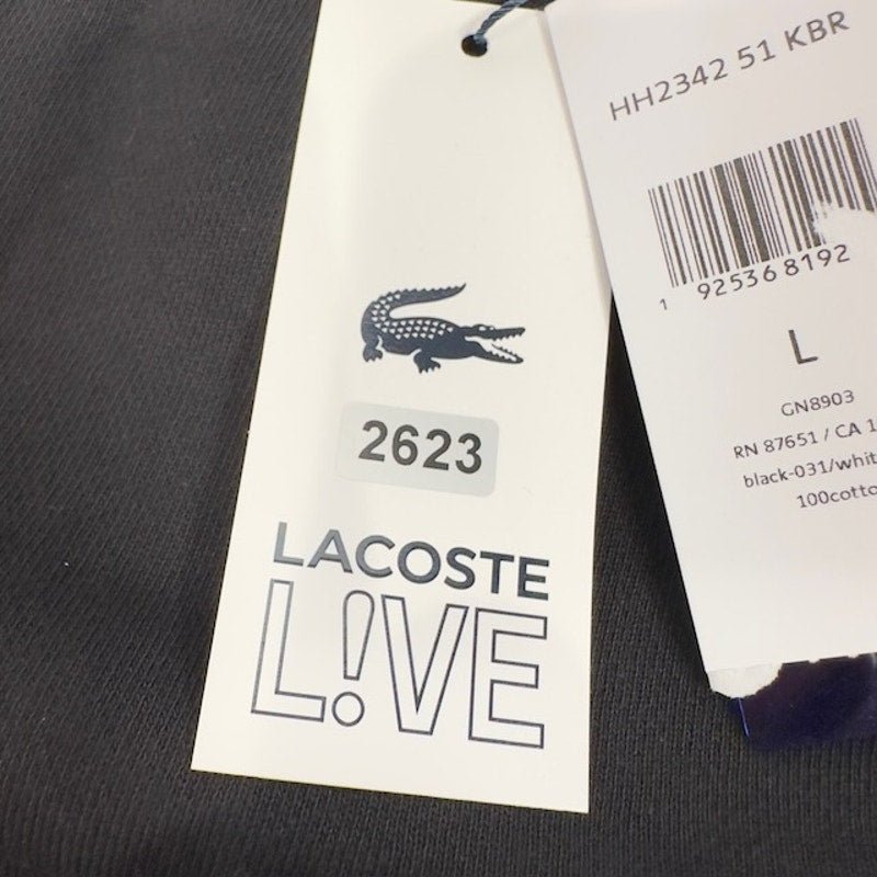 Lacoste Live Soul Train Track Pants Ankle Zip Side Panel Stripe Black Unisex L