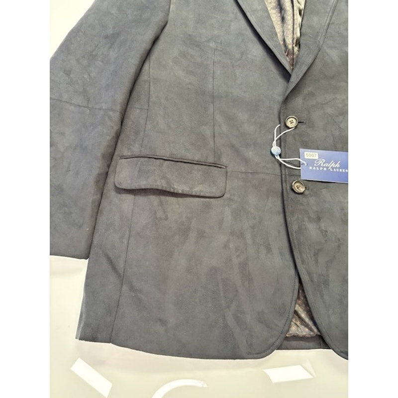 Ralph by Ralph Lauren Suede Blazer Jacket Two Button Black Mens Size 42R