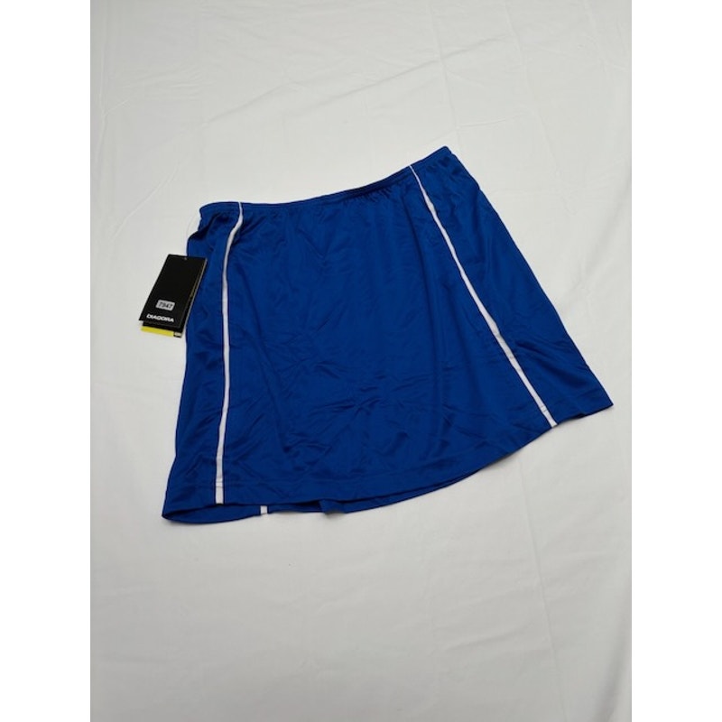 Diadora Irina Tennis Skirt Elastic Waist Pull-On Blue/White Womens Size S