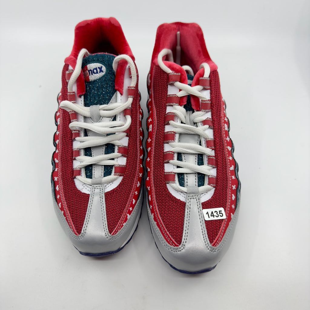 Nike Air Max 95 Sneaker Shoes Lace-Up White University Red Noble Youth Unisex 6Y