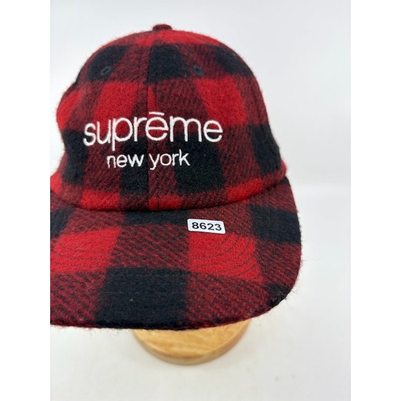 Supreme New York Plaid Wool Snapback Hat Streetwear Cap Red Black Size OS