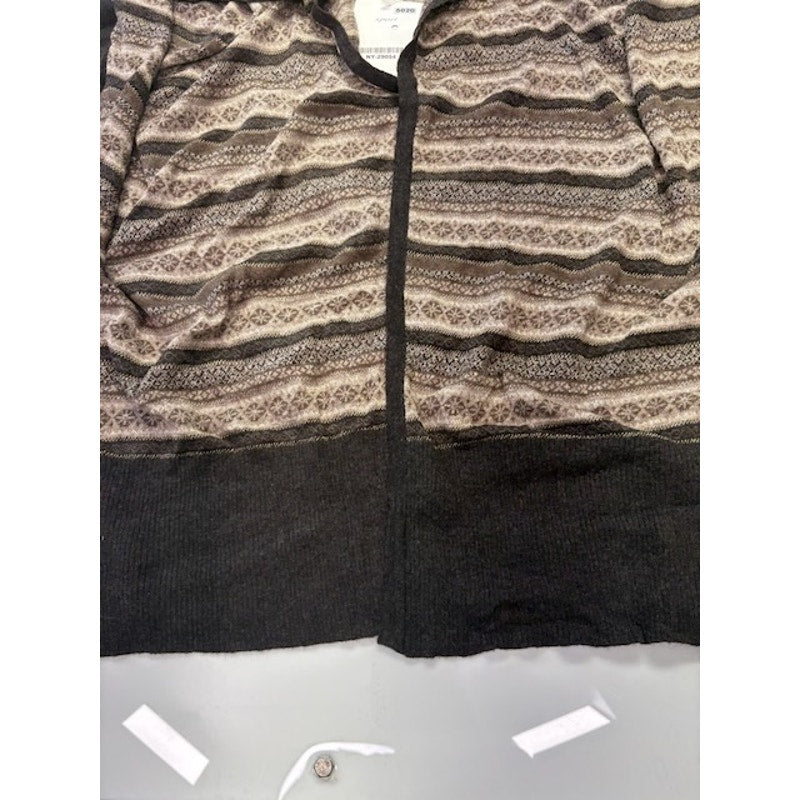Marella Sport Striped Cardigan Knitted Sweater Open Front Brown Womens Sz L
