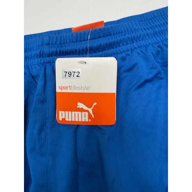 Puma Athletic Sports Shorts Elastic Waist Pull-On Blue/White Mens Size XL