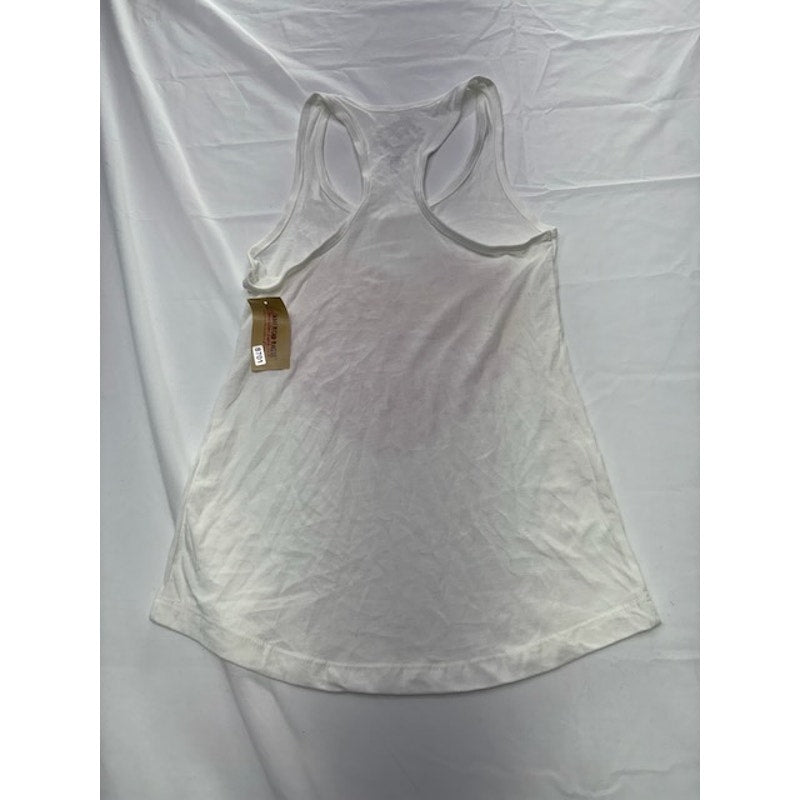 American Rag Cie Heart Graphic Racerback Tank Top White Pink Womens Size XS