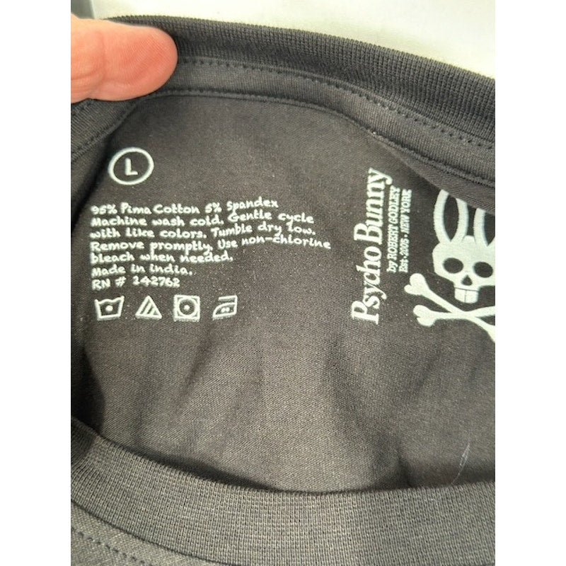 Psycho Bunny Robert Godley Tee Shirt Short Sleeve Crew Pima Cotton Gray Size L