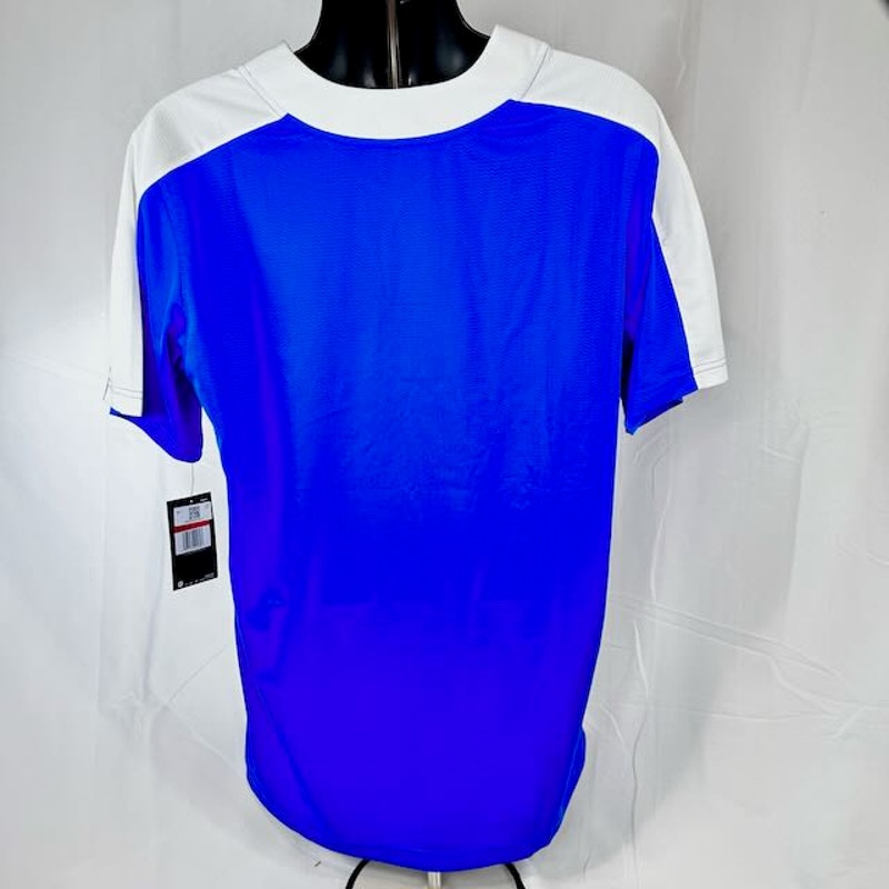 Nike Team Vapor Select 1-Button Jersey Short Sleeve Royal Blue White Mens Size L