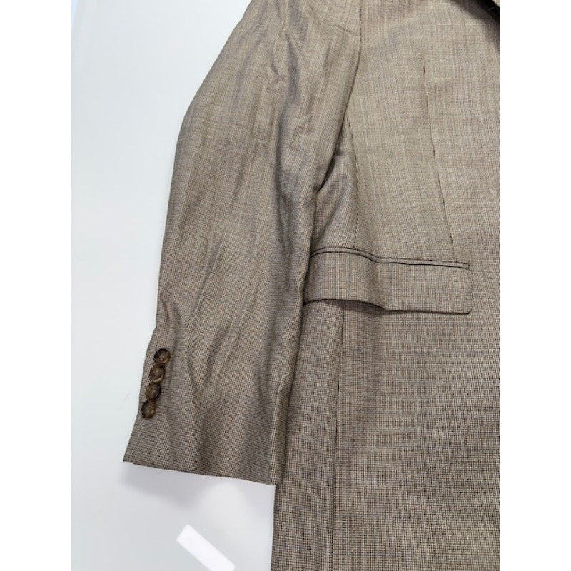 Ralph by Ralph Lauren Blazer Houndstooth Two Button Tan/Blue Mens Size 42L