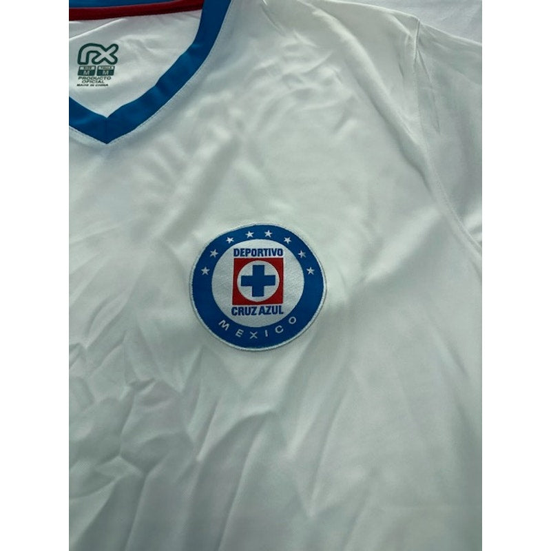 RX Cruz Azul Mexico Official Soccer Fan Jersey V-Neck White/Blue Mens Size M