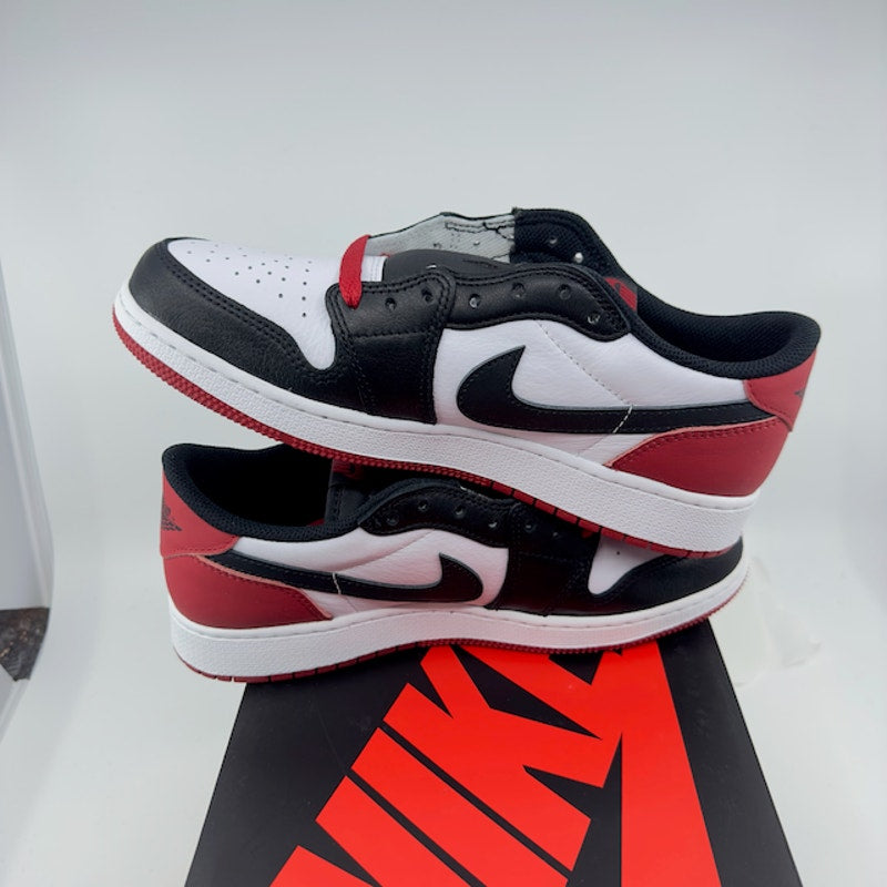 Air Jordan 1 Retro Low OG GS Sneakers CZ0858-106 White Red Black Kids Size 7Y