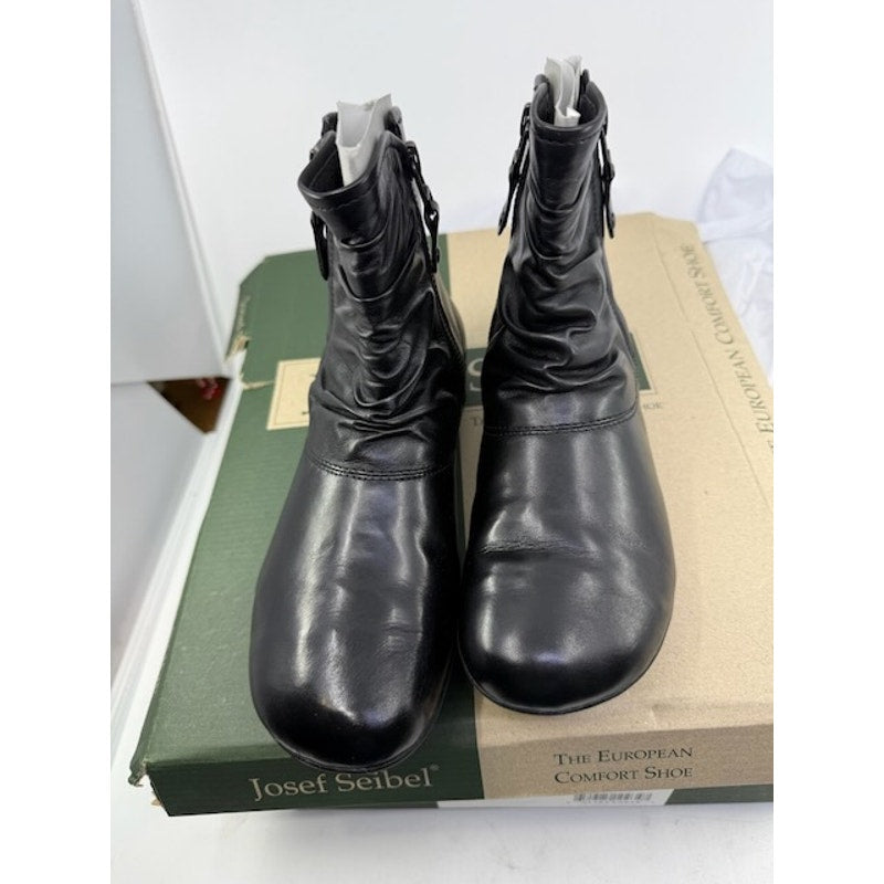 Josef Seibel Naly 24 Ankle Boots Leather Side Zipper Black Womens Size 36