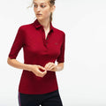 Lacoste Slim Fit Polo Shirt Short Sleeve Collared Stretch Womens Red Sz 36/4