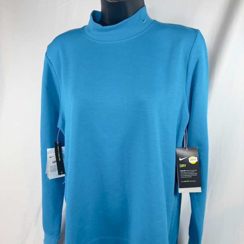 Nike Back Zip Golf Sweatshirt Long Sleeve Dri-Fit Loose Fit Blue Womens Size M