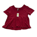 American Rag Cie Peplum Tee Short Sleeve Biking Red Brick Womens Size M