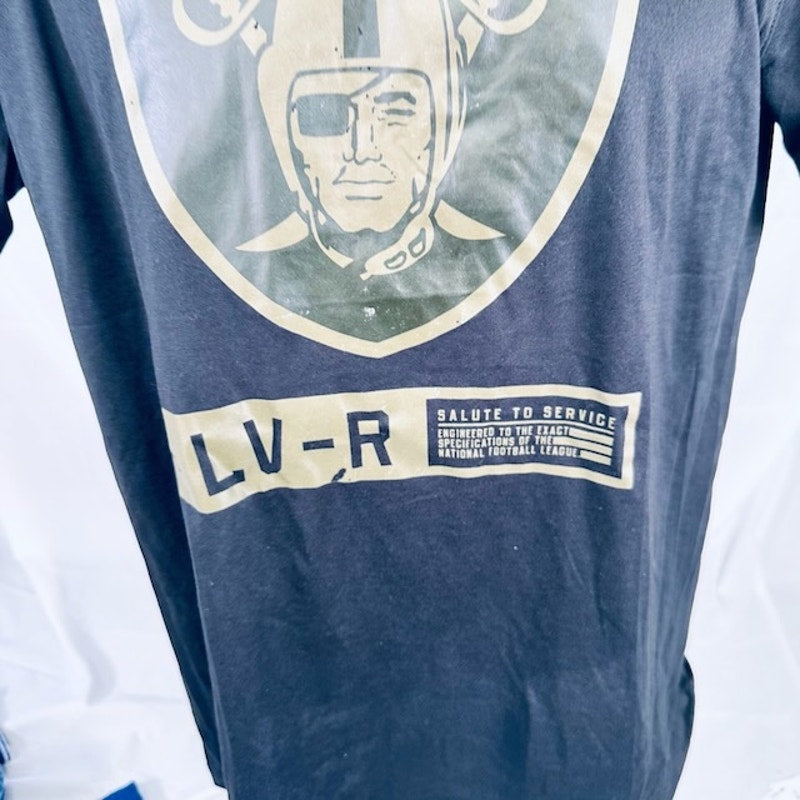 Nike NFL Las Vegas Raiders Salute To Service T-Shirt Crew Neck Black Mens M