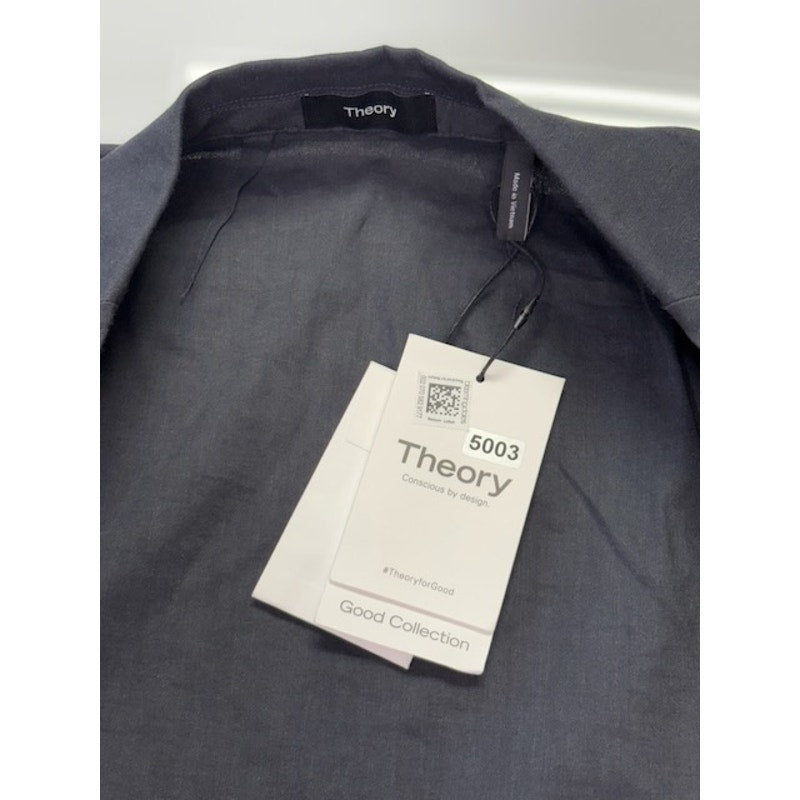 Theory Shrunken Split Cuff Two Button Blazer 3/4 Sleeve Womens Gray Size 4