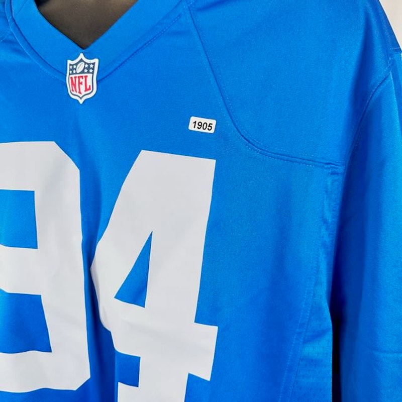 Nike NFL Ziggy Ansah #94 Detroit Lions Throwback Game Jersey Blue Mens Size XXL