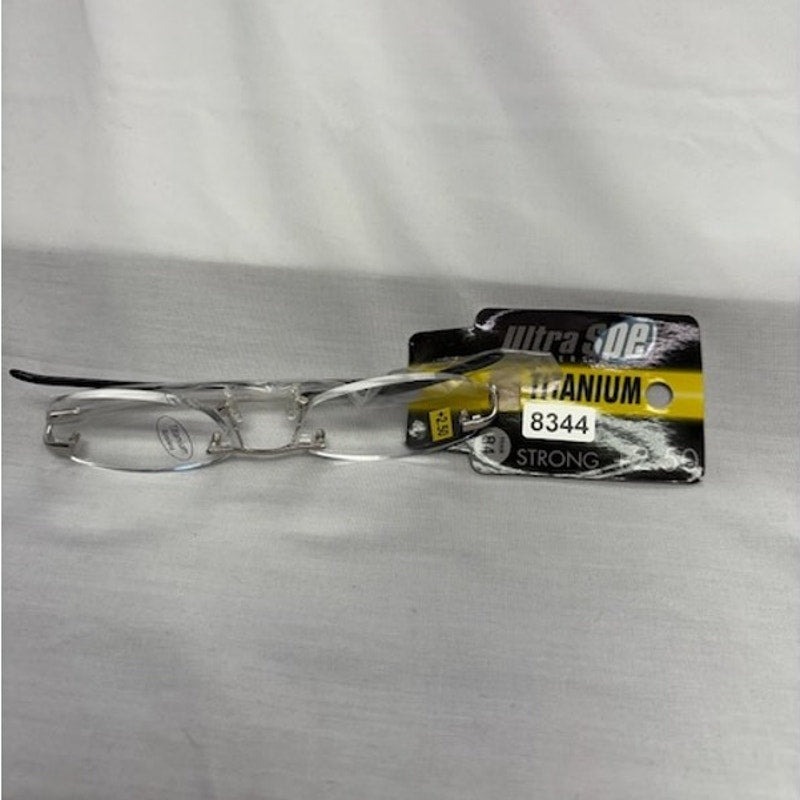 Ultra Spex Rimless Titanium Reading Glasses +2.50 Strong Lightweight Black