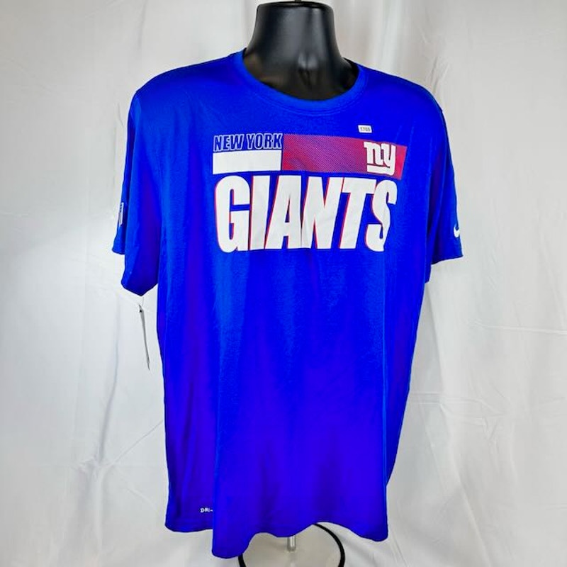 Nike Dri-FIT NFL New York Giants Sideline Legend Tee Crewneck Blue Mens Size XL