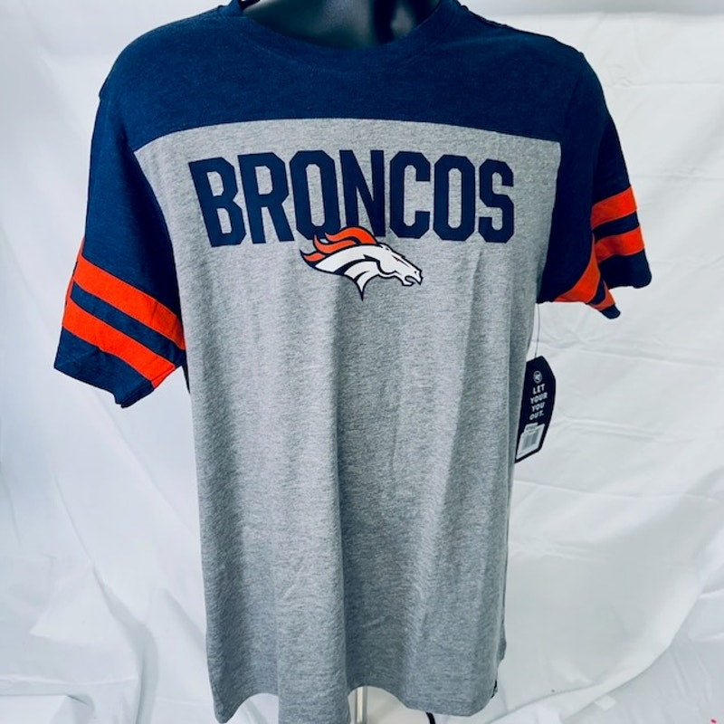 47 Brand Denver Bronco Versus Club T-Shirt Short Sleeves Heather Gray M