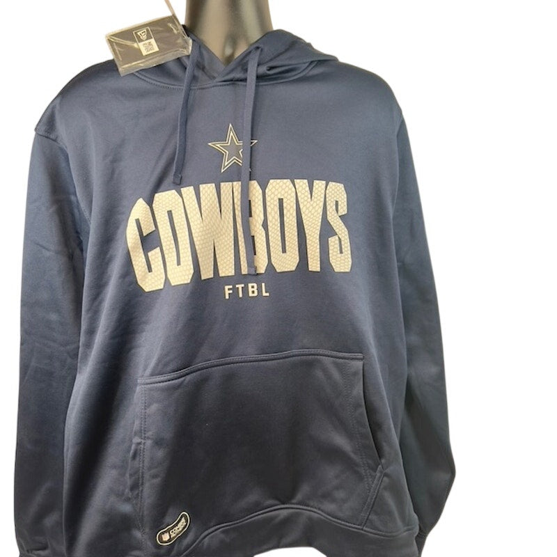 New Era NFL Dallas Cowboys Fleece Pullover Hoodie Relaxed Fit Navy Mens XXL