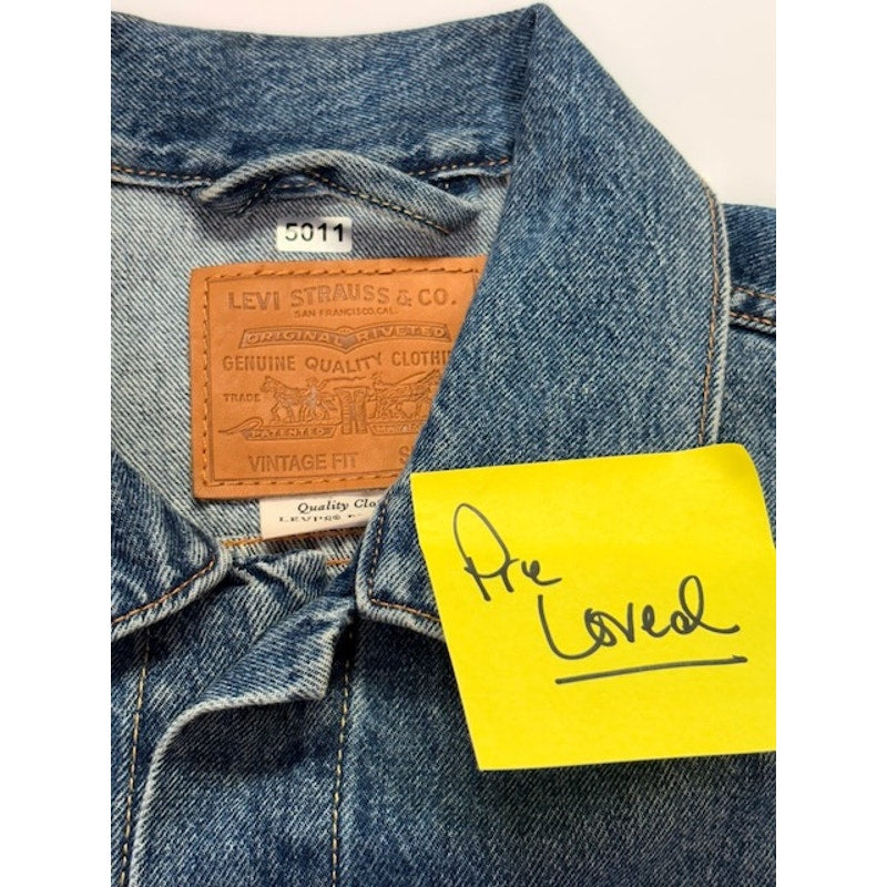 Levi's Skyline Denim Trucker Jacket Button-Up Vintage Fit Blue Womens Size XL