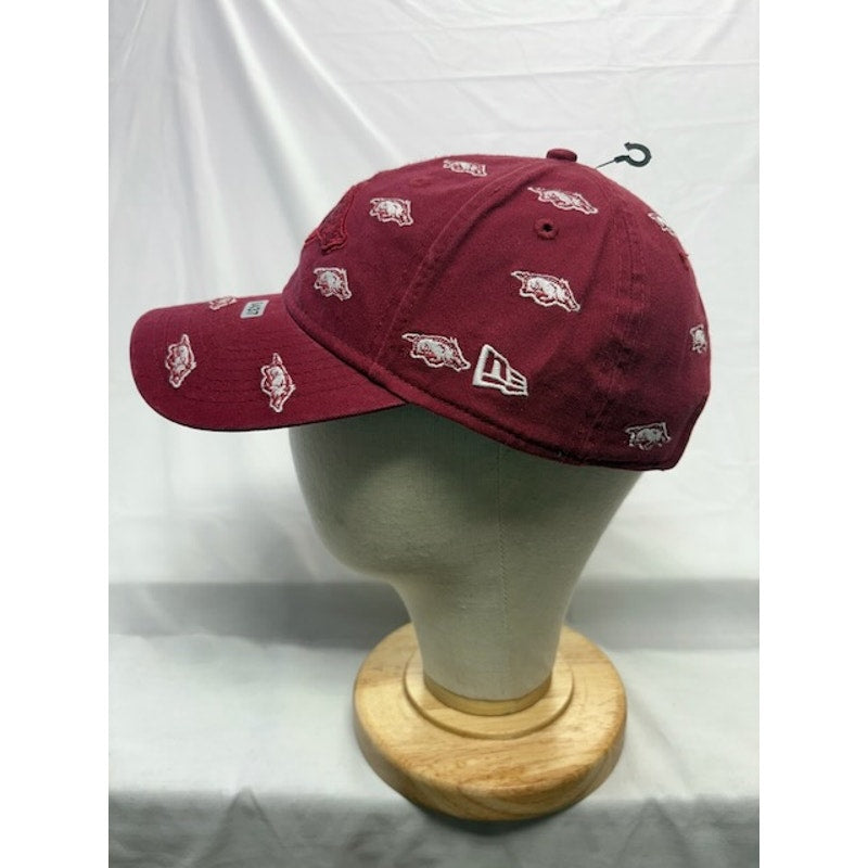 New Era 9TWENTY Adjustable Cap Arkansas Razorbacks Baseball Cap Red Womens OSFM