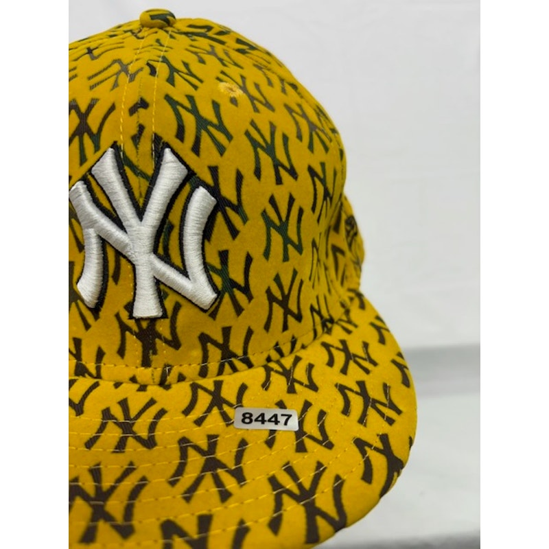New Era 59FIFTY Fitted New York Yankees Monogram Print Yellow Unisex Size 8