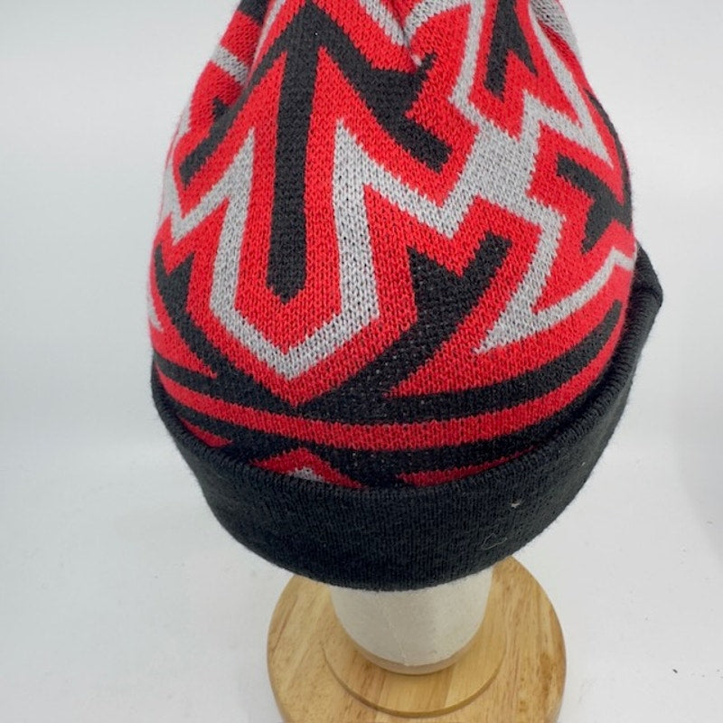 New Era Toronto Raptors Beanie Hat Cuffed Knit Pompom Mens Red Black OS