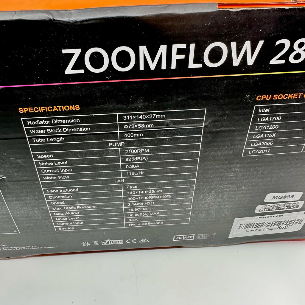 ID-COOLING ZOOMFLOW 280 XT LITE CPU Water Cooler 280mm Radiator Black