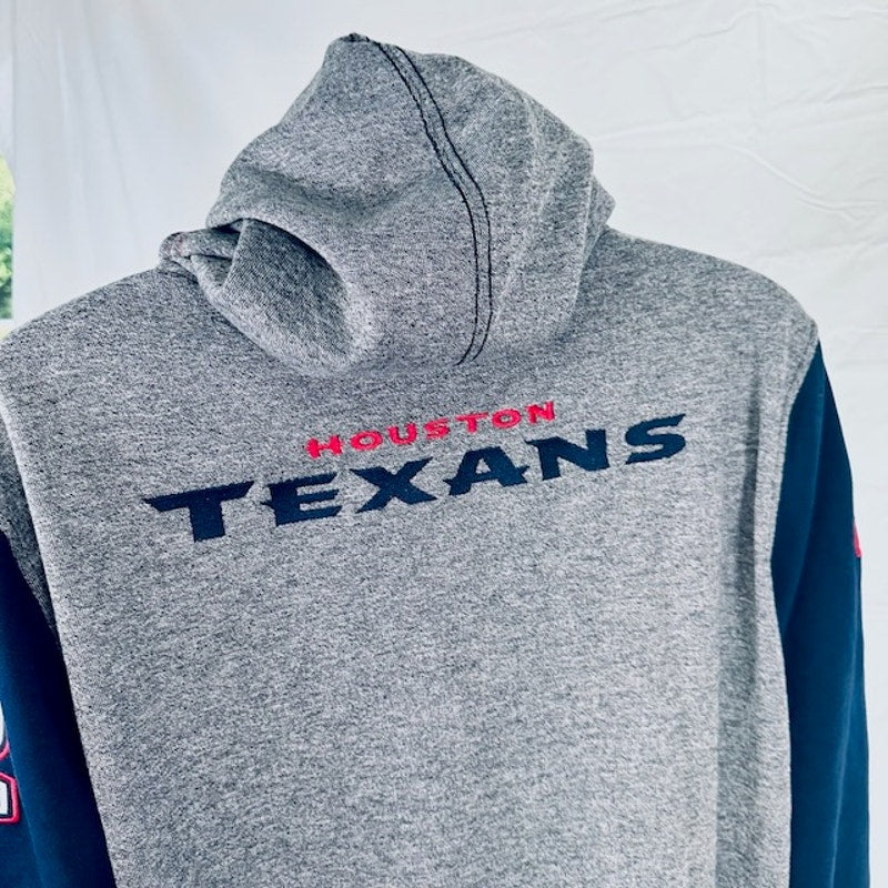 Ultra Game NFL  Full Zip Houston Texans Varsity Hoodie Gray Mens Size XL