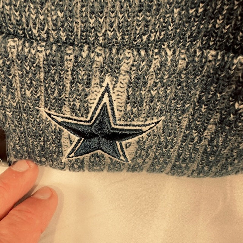 New Era NFL Dallas Cowboys Removable Pom Cuffed Knit Beanie Blue Womens One Size