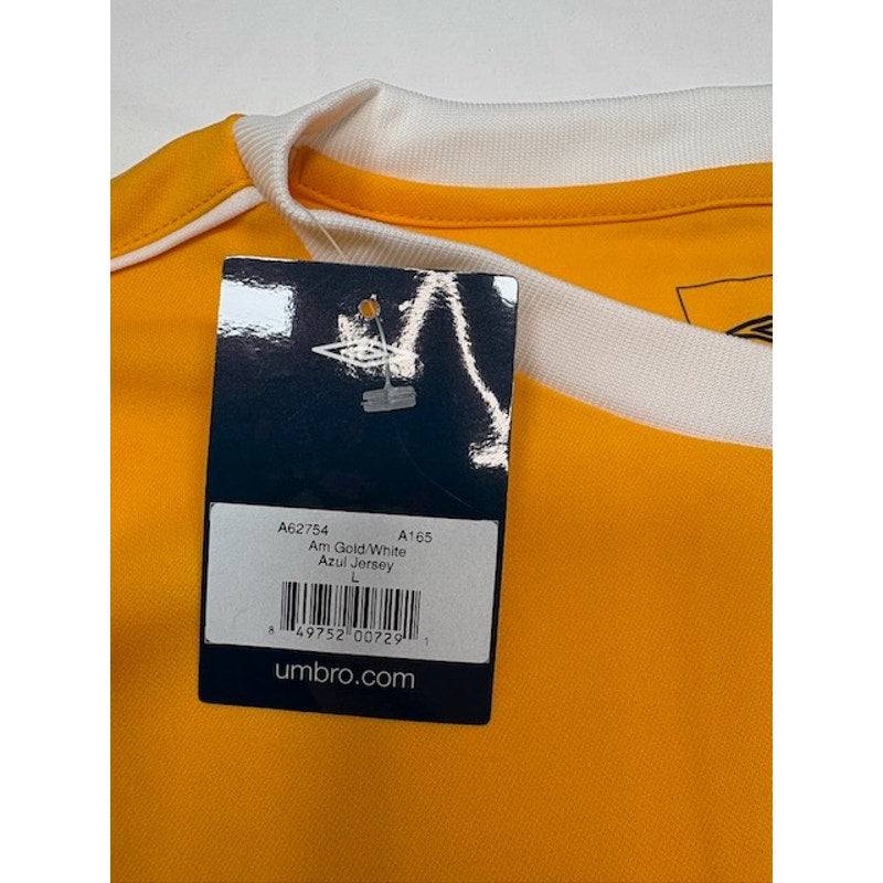 Umbro Azul Jersey Shirt Short Sleeve Crewneck A62754 Gold/White Mens Size L